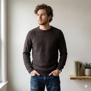 Smartwool Sweater Mens Small Brown Merino Wool Blend Crew Neck Winter